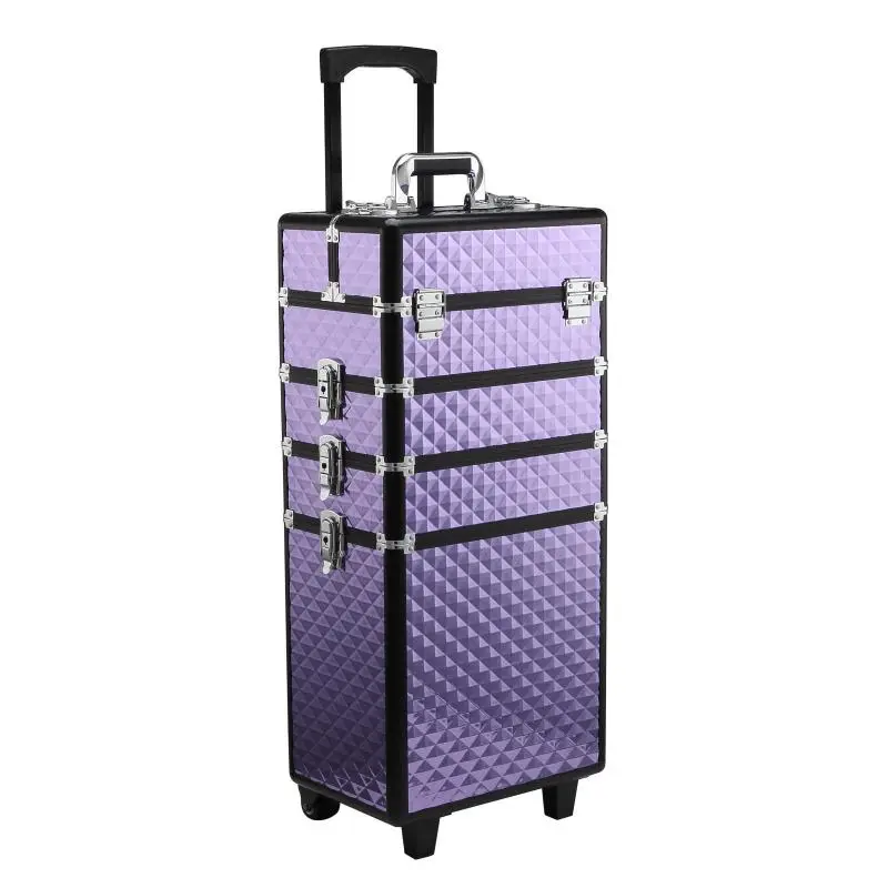Aluminium Makeup Trolley Case, Purple