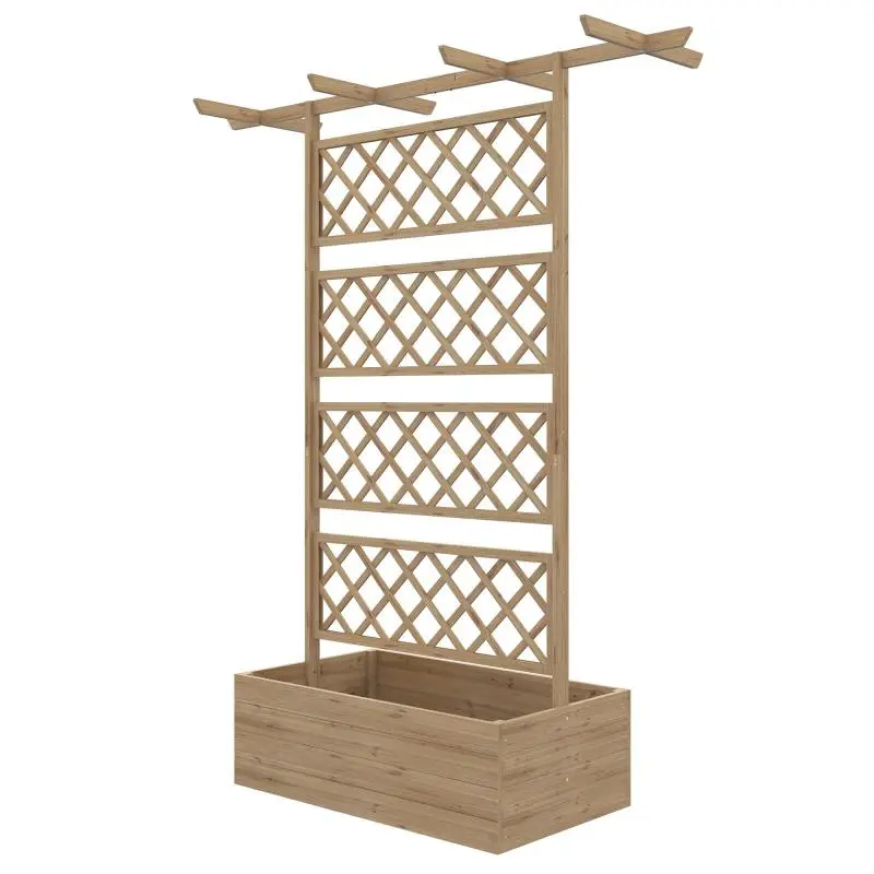 Open-Bottom Garden Bed with Trellis and Pergola