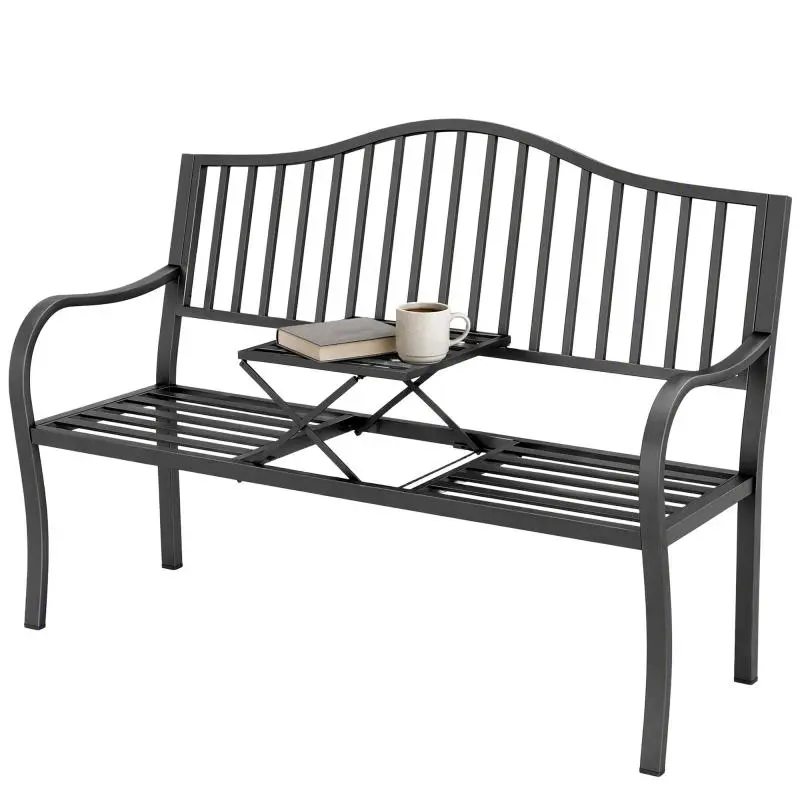 2-Seater Garden Bench with Extendable Table