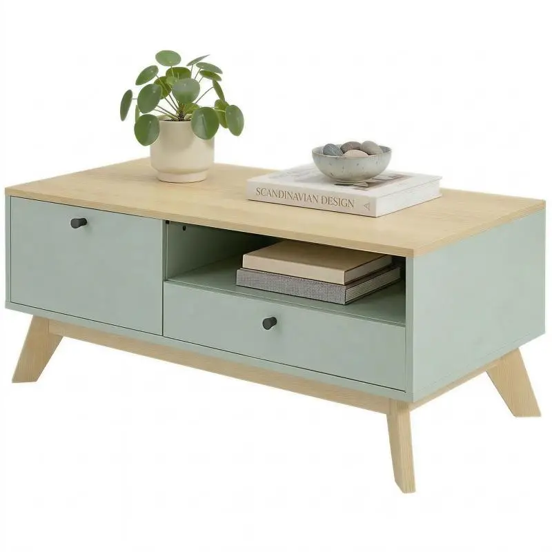 Coffee Table with Drawer and Cabinet