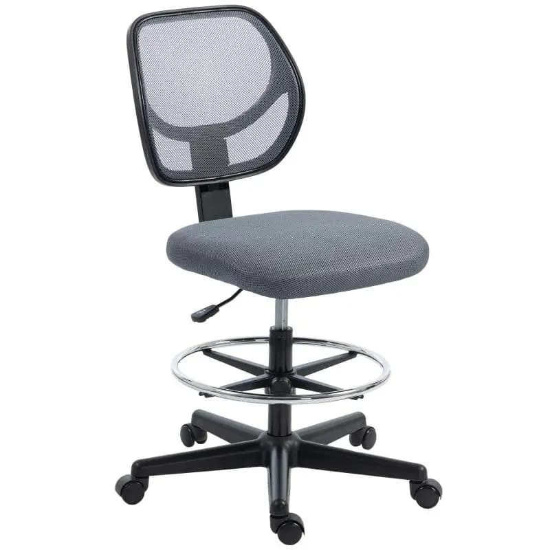 Ergonomic Office Chair with Footrest, Dark Grey