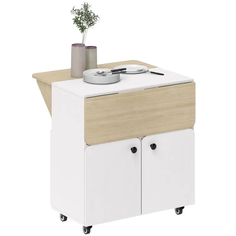 Folding Dining Table on Wheels, 70 cm