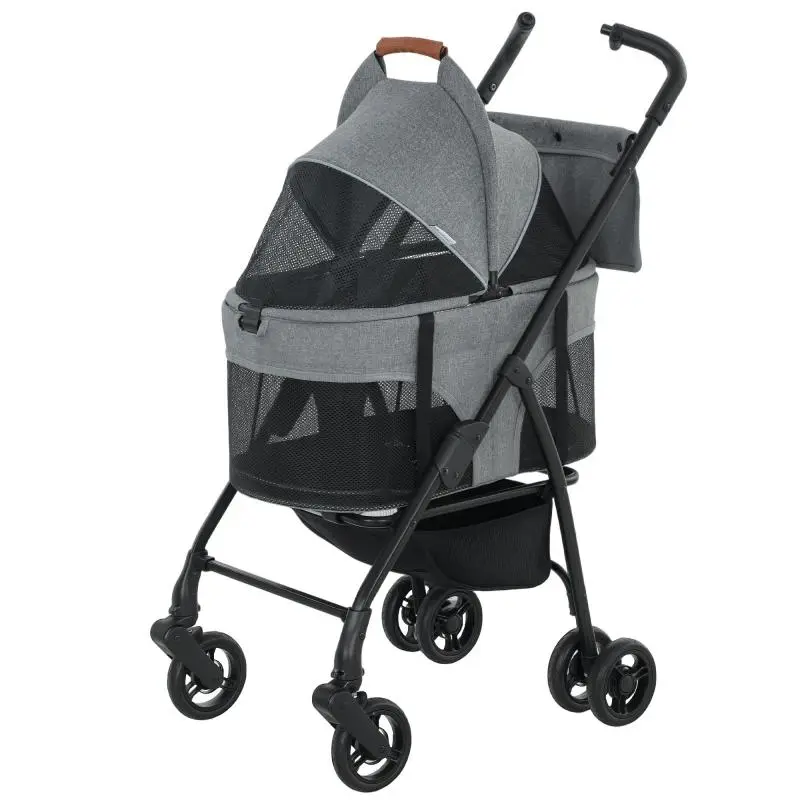 3-in-1 Foldable Pet Stroller, Grey