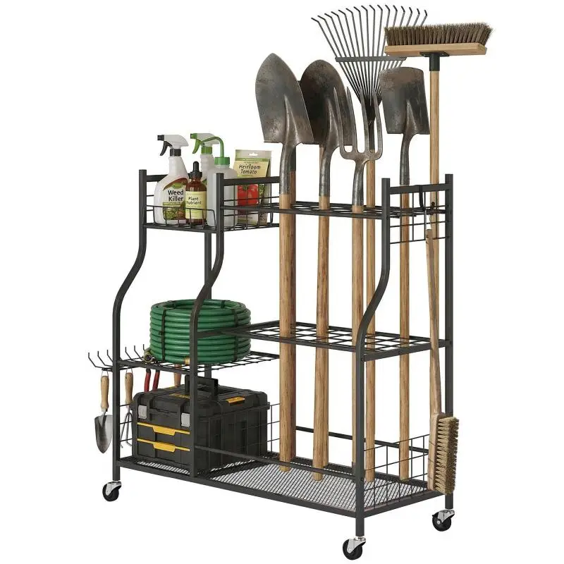 Steel Garden Tool Organiser, 3-Tier, 32 Slots