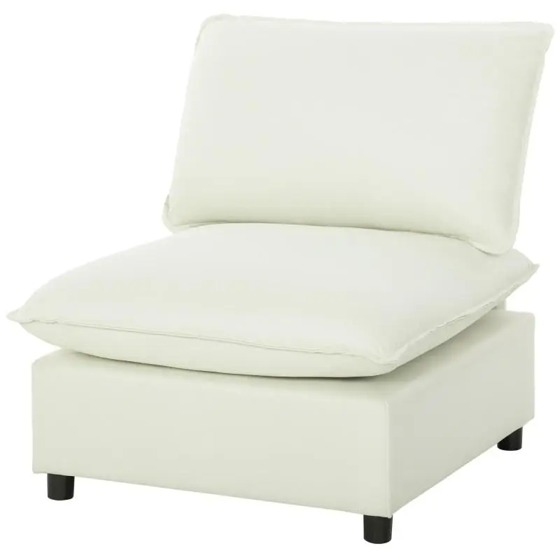 Armless Lounge Chair, Cream