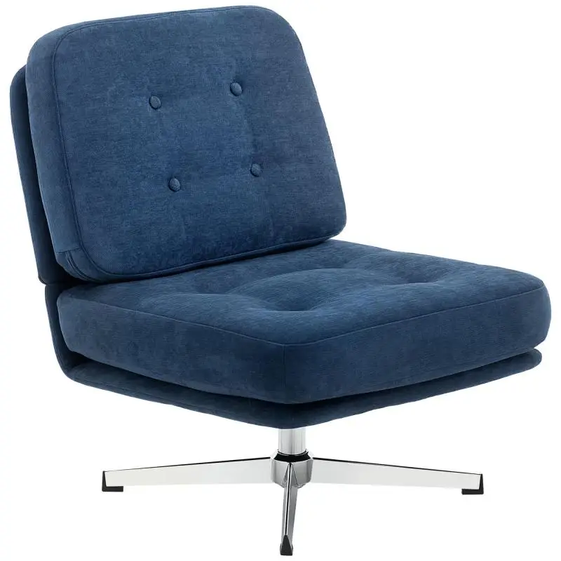 Armless Swivel Lounge Chair in Chenille