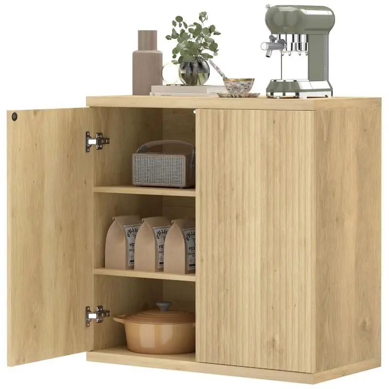 Oak Sideboard with Soft-Close Doors, 78 x 39 x 79 cm