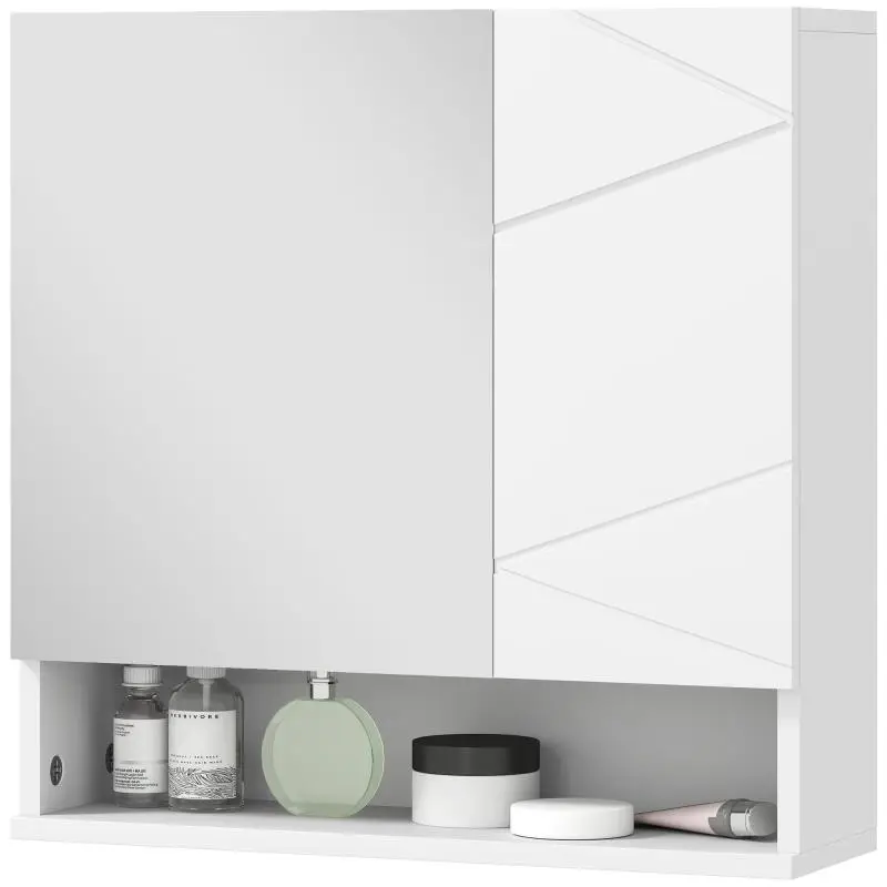 Mirrored Bathroom Wall Cabinet, 55 x 17 x 55 cm