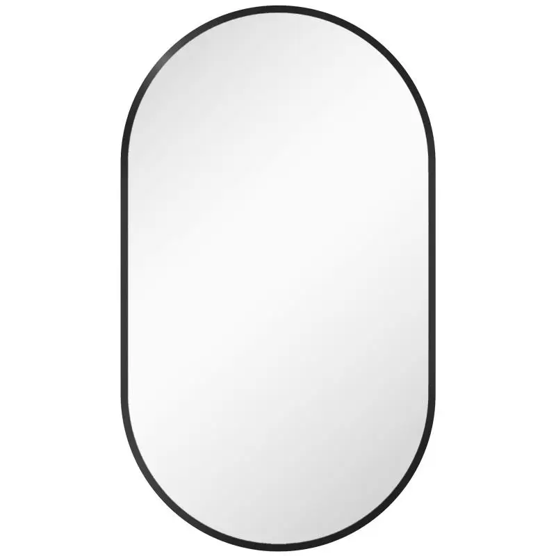 Oval Wall Mirror, 40 × 70 cm, Black