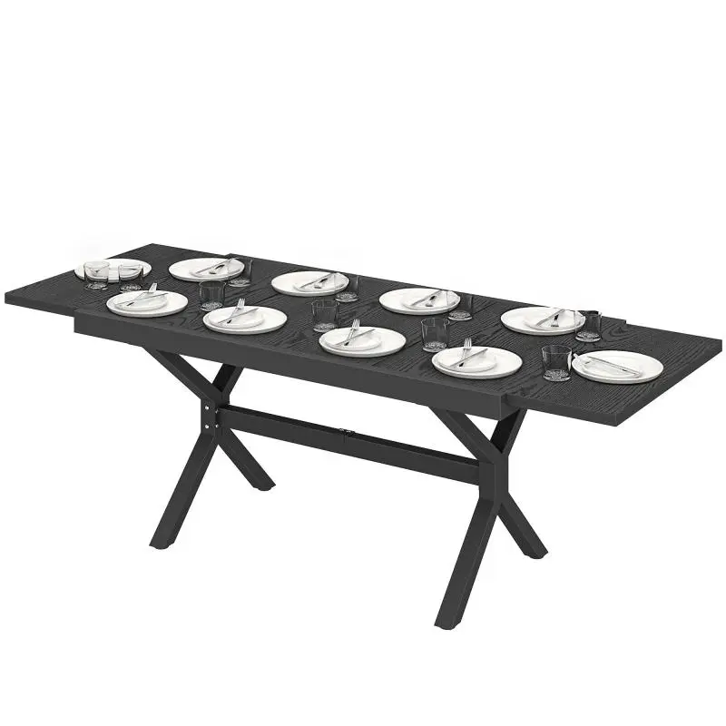 Extendable Garden Table, 214 cm, Anthracite Grey