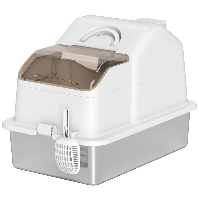 Stainless Steel Cat Litter Box with Removable Lid