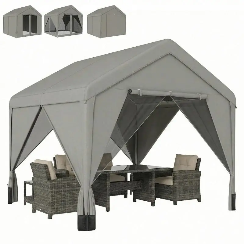 Garden Gazebo, 3 x 3 m, Grey