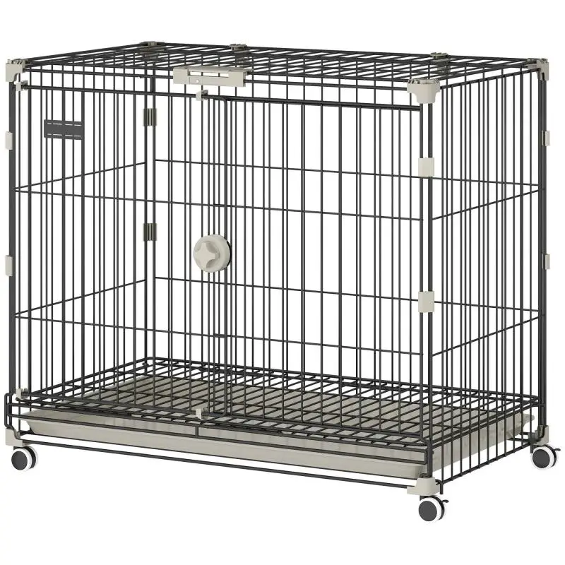 Dog Cage with Removable Tray and Locking Roof