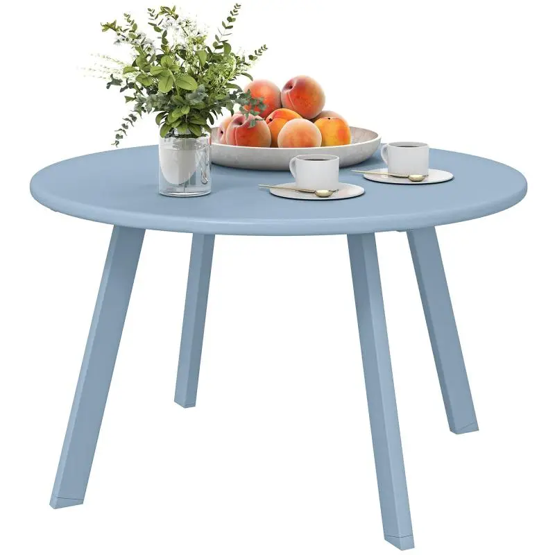 Round Metal Coffee Table, 70 cm, Blue