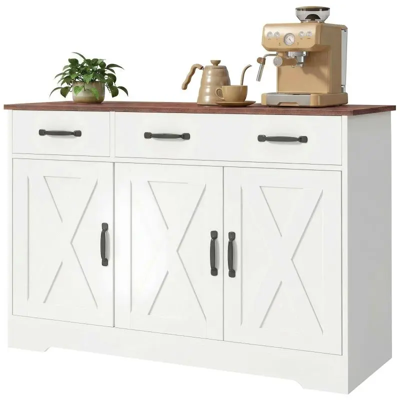 Kitchen Sideboard Storage Cabinet, 108 cm, White