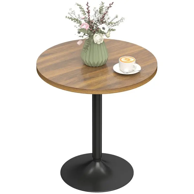 Round Bar Table, 60 cm, Walnut Finish