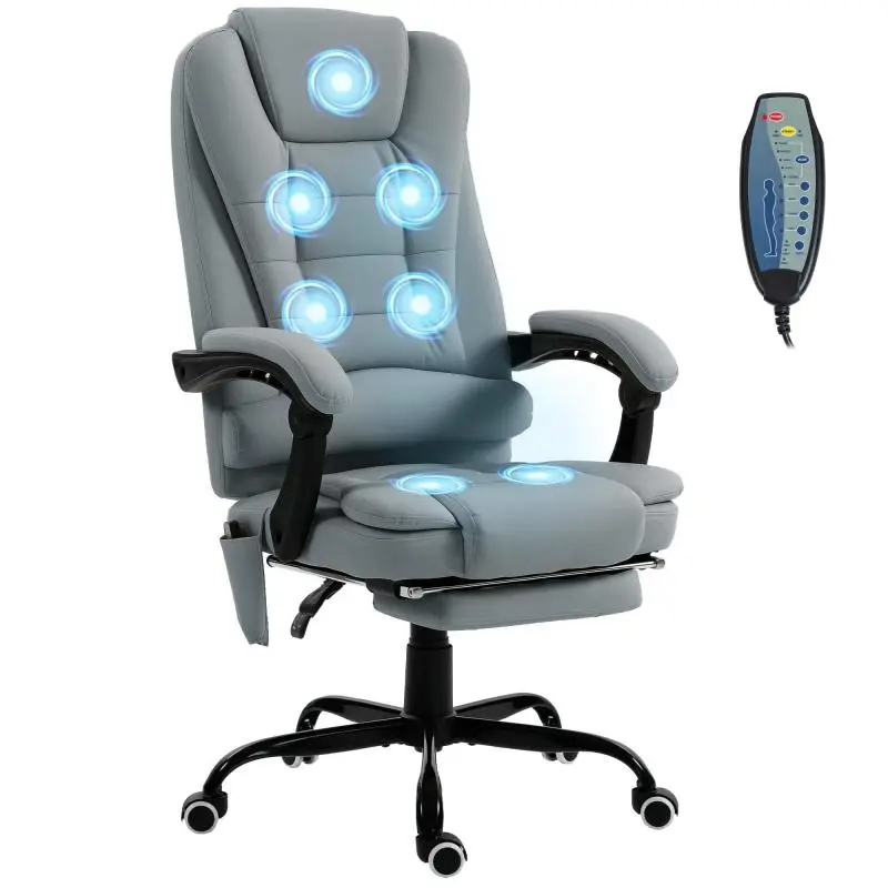 Massage Office Chair with Reclining Backrest