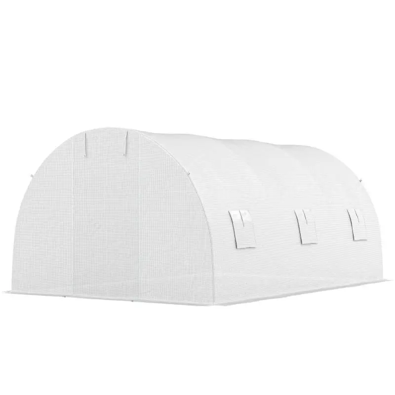 Tunnel Greenhouse with 6 Windows, 450 x 300 x 200 cm