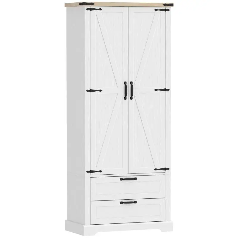 Tall Kitchen Cabinet with 2 Doors and 2 Drawers