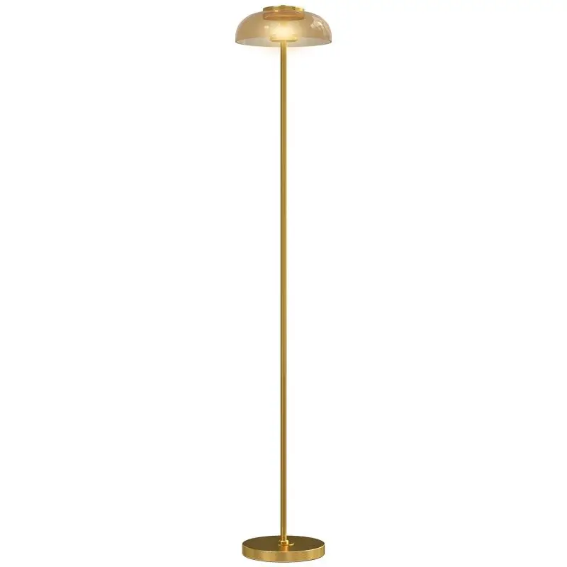 LED Floor Lamp with Foot Switch, Brass Finish