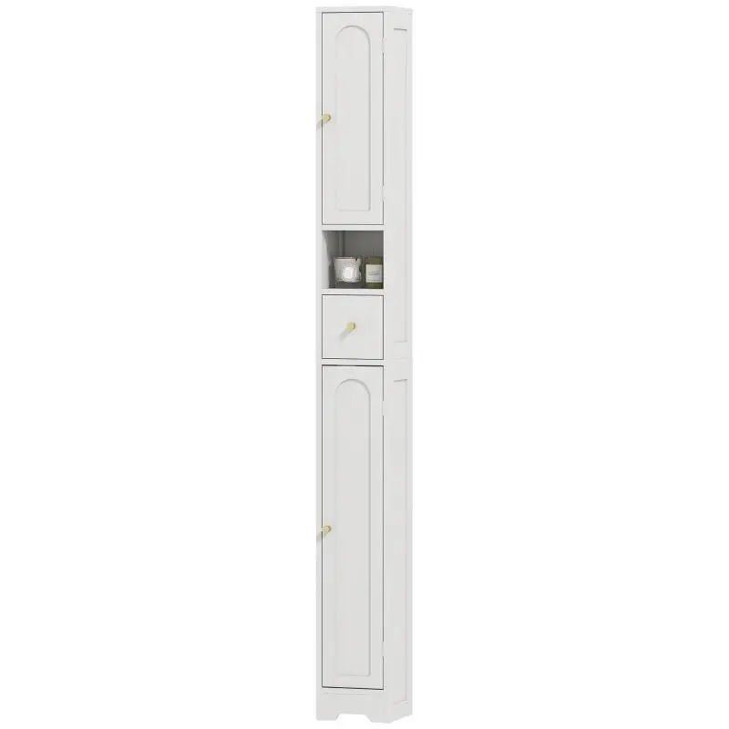 Tall Bathroom Cabinet with 2 Doors and Drawer