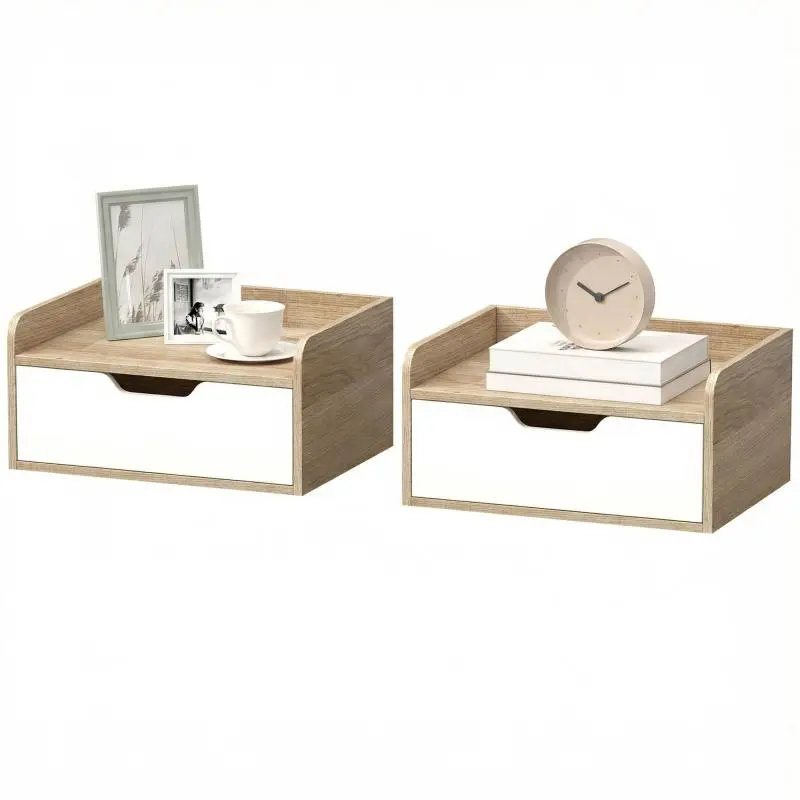 Wall-Mounted Bedside Tables, Set of 2, 40 x 30 x 19.5 cm