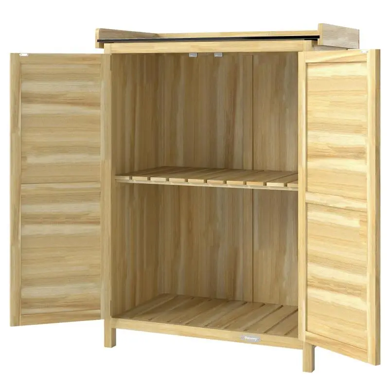 Garden Cabinet with Metal Worktop, 71.5 x 39 x 95 cm