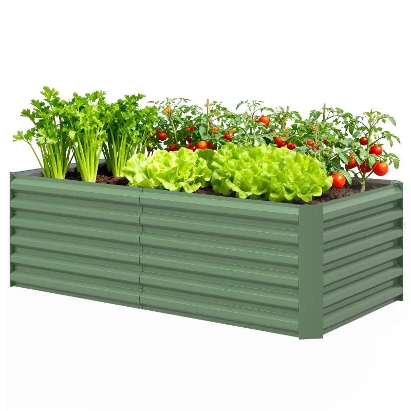 Galvanised Raised Planter, 180 x 90 x 57.5 cm