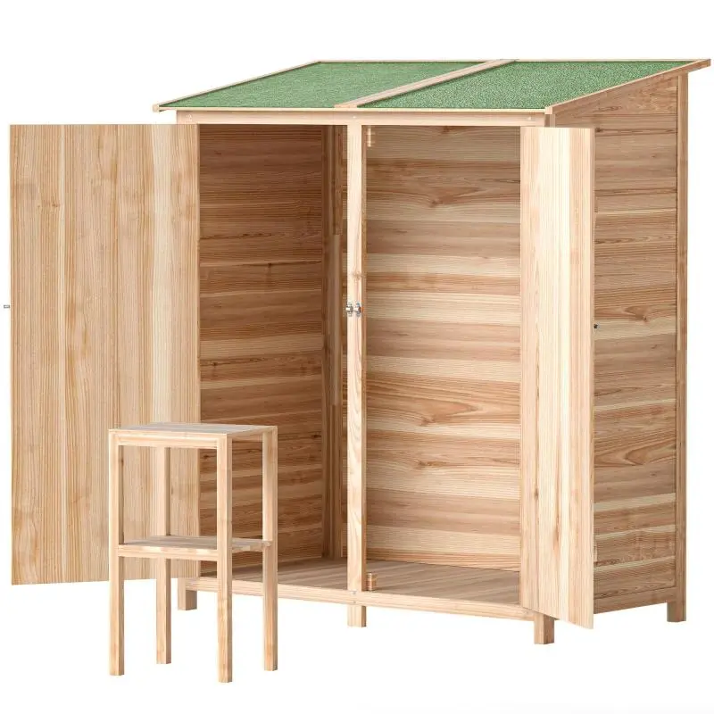 Wooden Garden Shed with Bitumen Roof, 140 cm