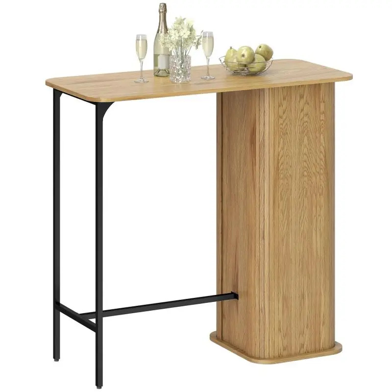 High Bar Table with 3 Storage Shelves, 112 cm