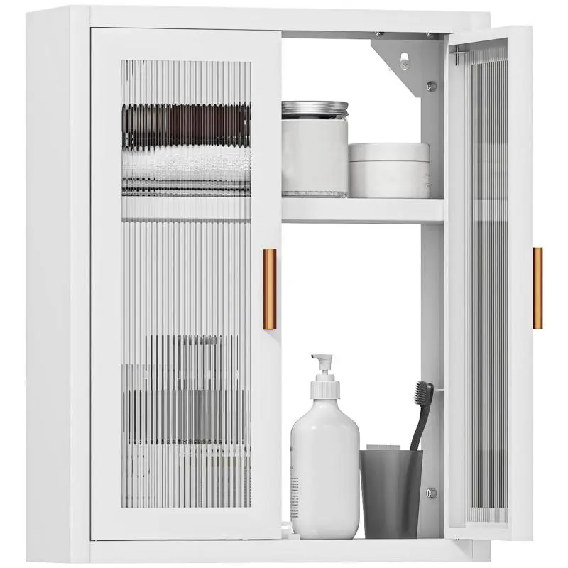 Bathroom Wall Cabinet with 2 Doors, White