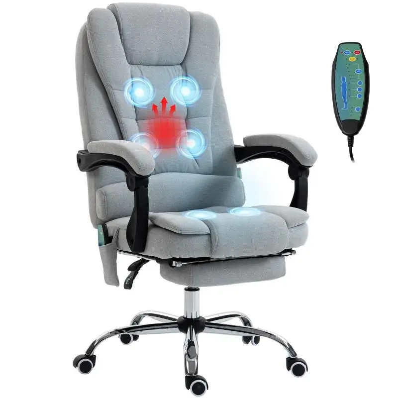 Massaging Heated Office Chair, Grey