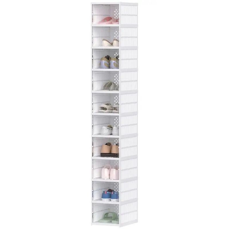 Set of 10 Foldable Shoe Boxes, White