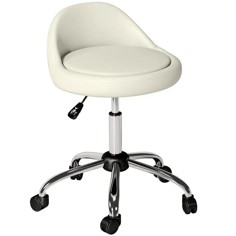 Rolling Work Stool with Backrest