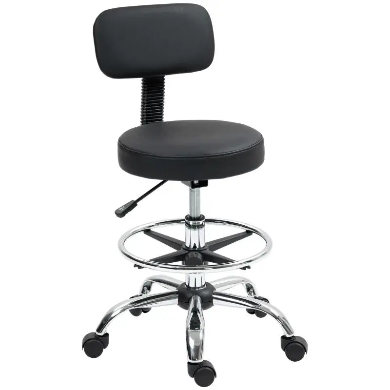 Adjustable Office Chair with Footrest, Black
