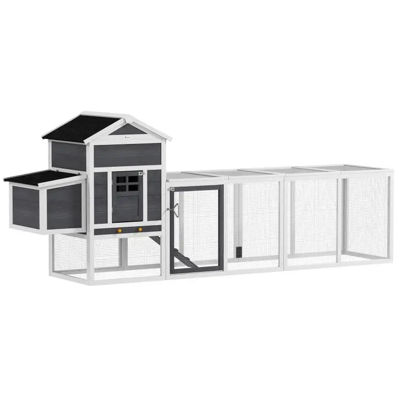 Wooden Chicken Coop with Nesting Box, 297.5 cm