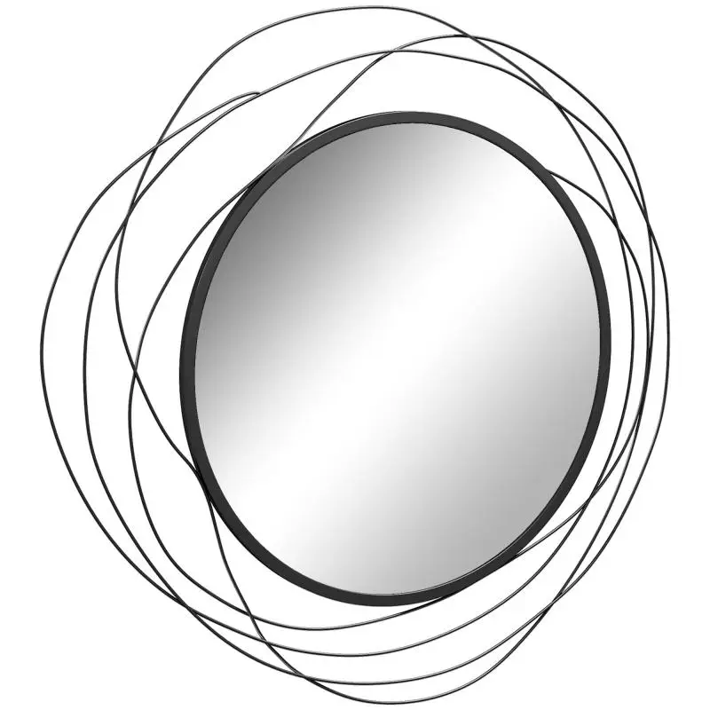 Round Metal Wall Mirror, 65 cm