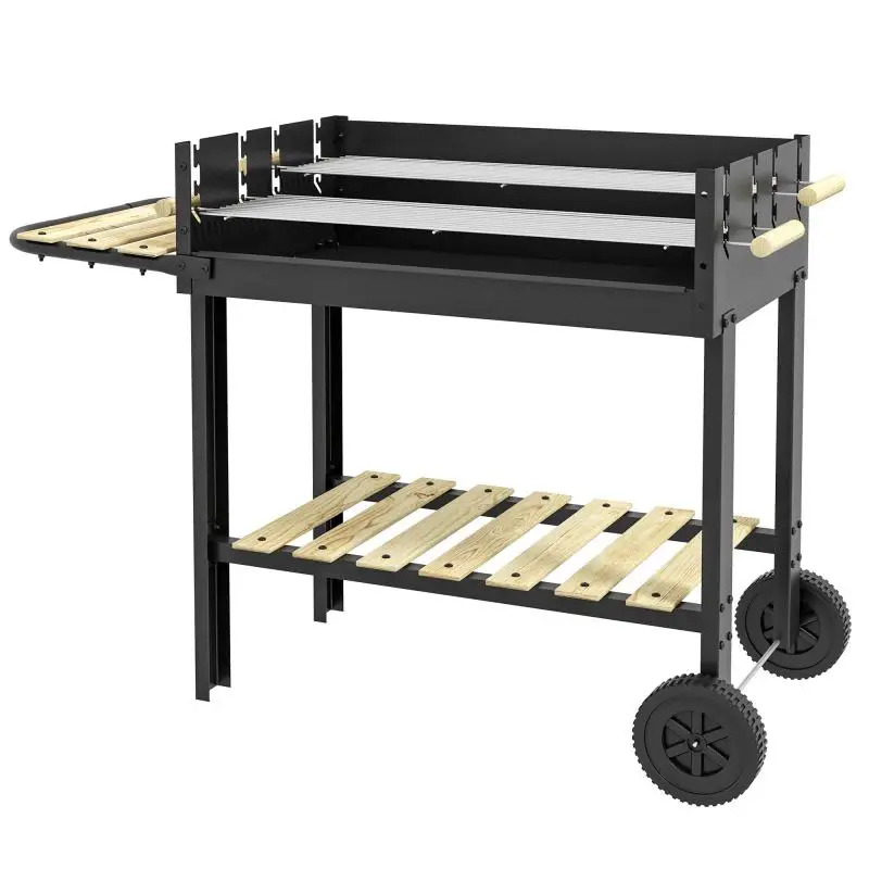 Charcoal BBQ Grill with Adjustable Double Grate