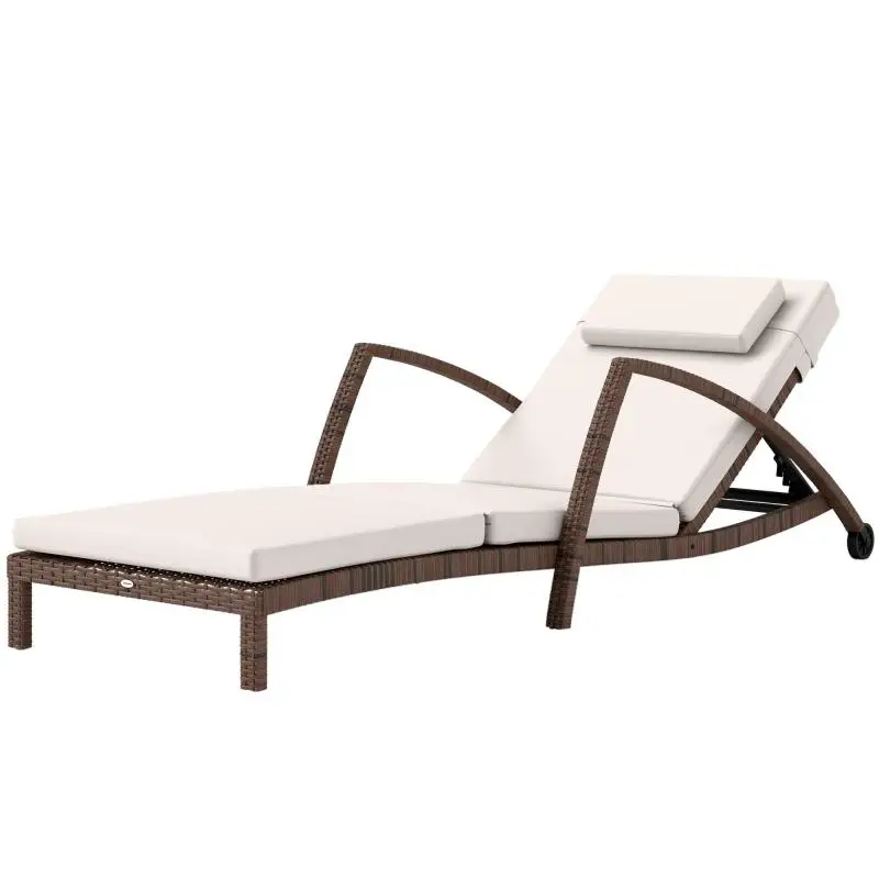 Woven Resin Sun Lounger with Adjustable Backrest