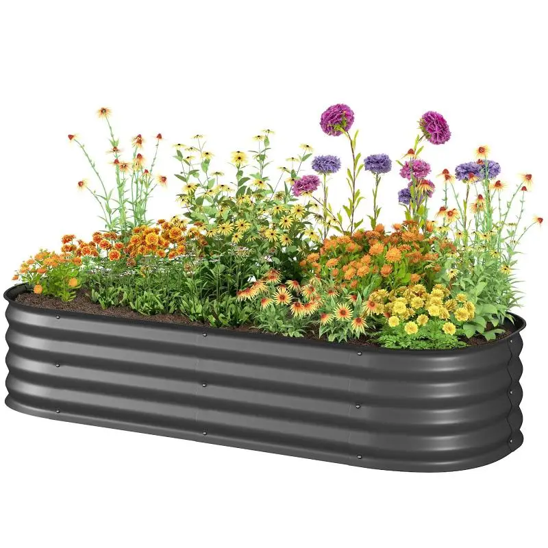 Modular Steel Raised Garden Bed, Green, 150 cm