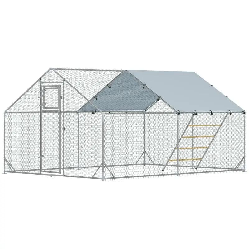 Chicken Run with Perch and Feeder, 300 × 400 × 195 cm
