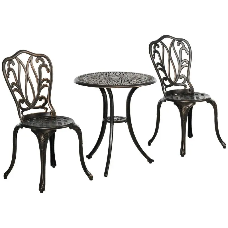 2-Seater Garden Bistro Set, Bronze