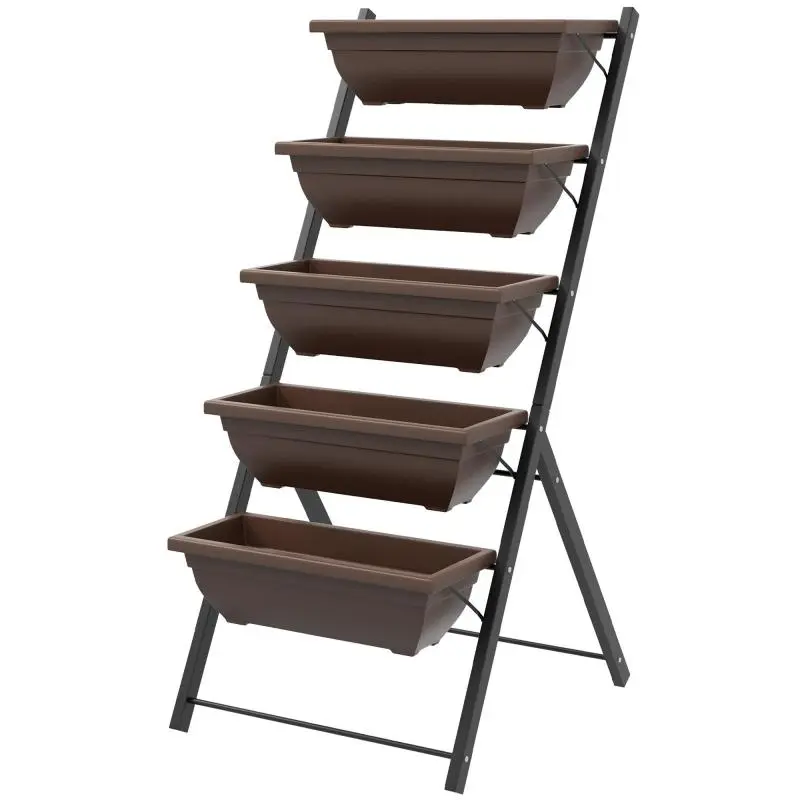 Tiered Raised Garden Planter with 5 Flower Boxes