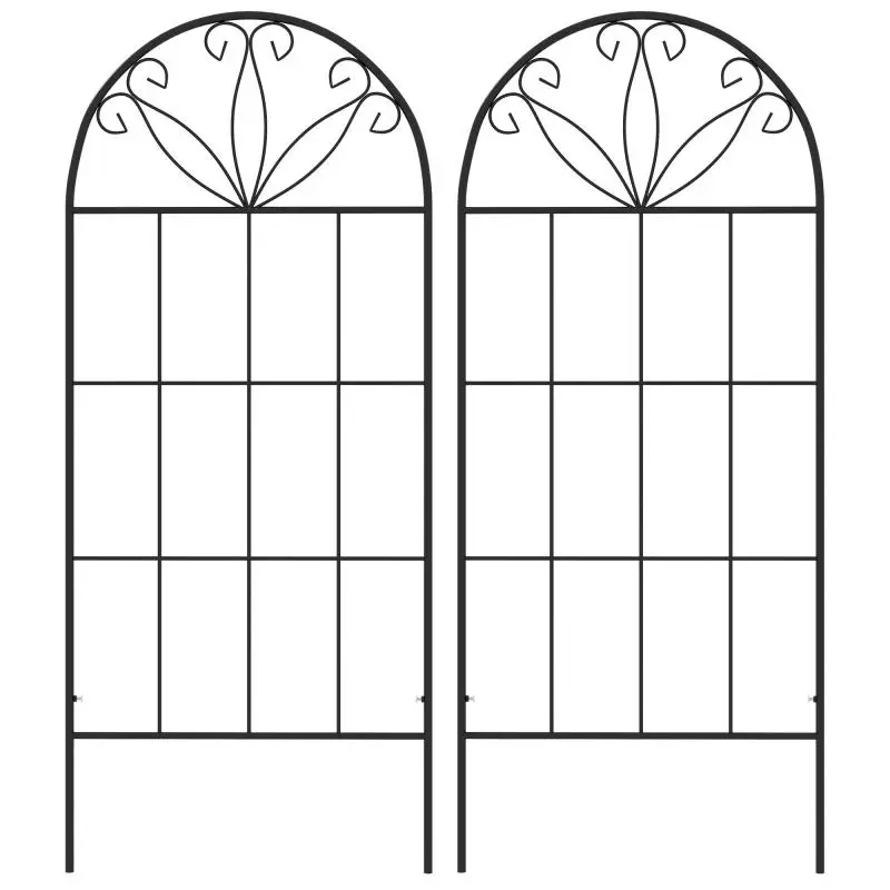 Set of 2 Metal Garden Trellises, 51 x 120 cm