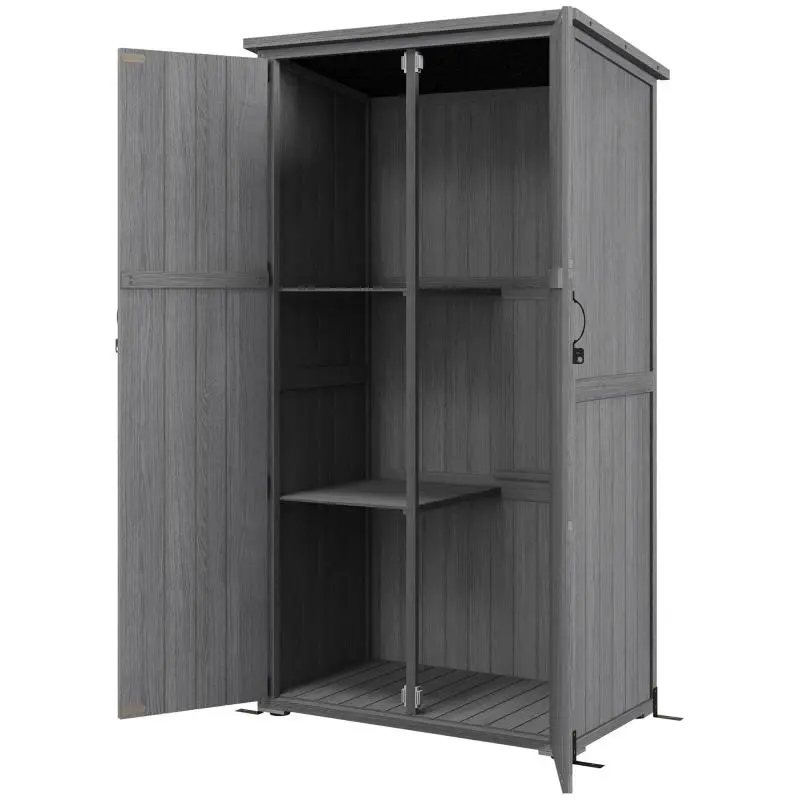 Freestanding Wooden Garden Cabinet, 90 x 54.5 x 168.5 cm