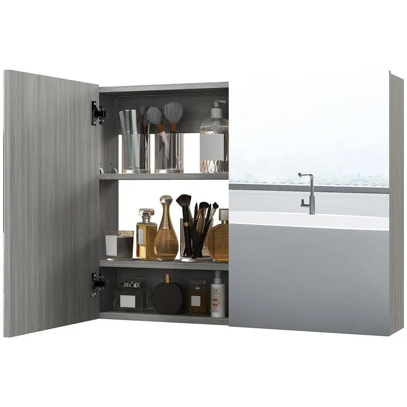 Wall-Mounted Bathroom Cabinet with Mirror, 80 cm