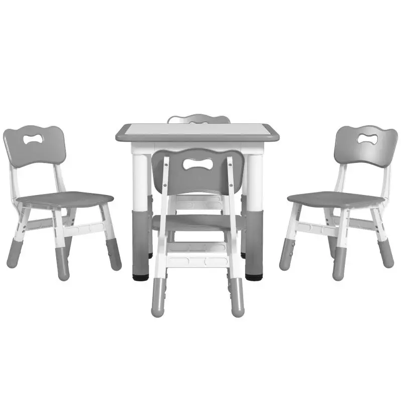 Children’s Table and 4 Chairs Set, Grey