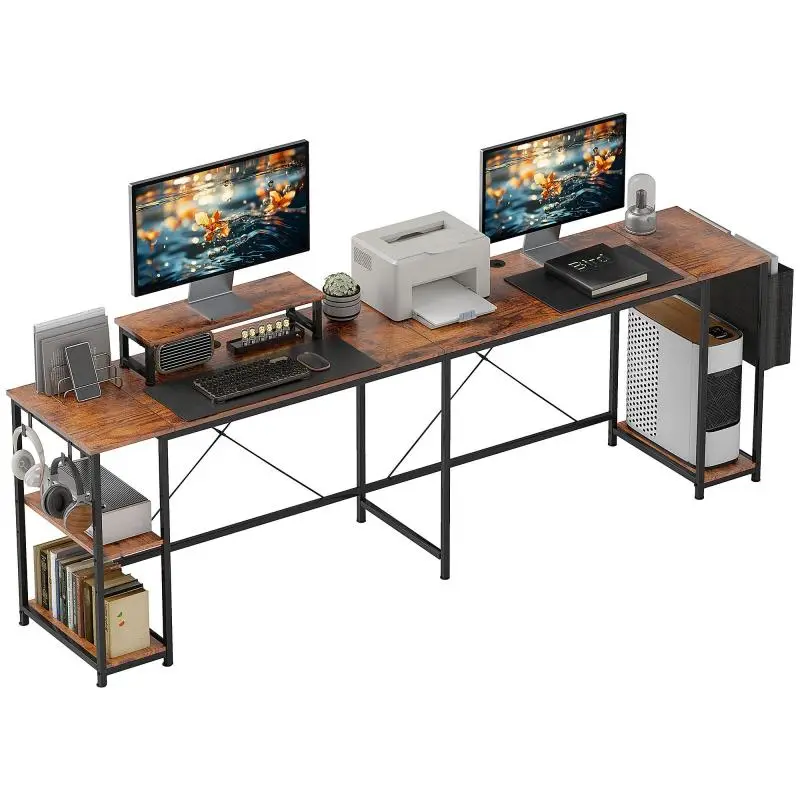 Reversible Corner Desk with Shelf, 168 cm