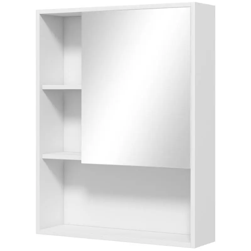 Wall-Mounted Bathroom Cabinet with Mirror, 60 cm, White