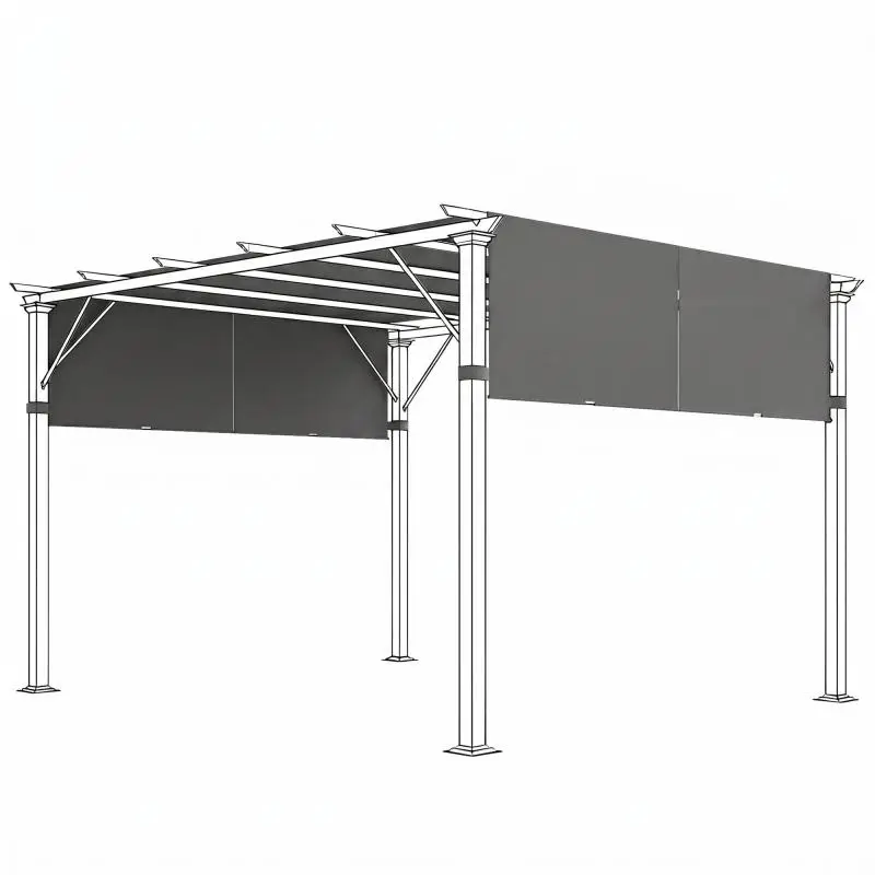 Set of 2 Pergola Replacement Canopies, 488 x 122 cm